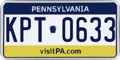 PA license plate KPT0633