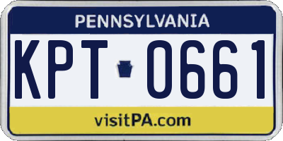 PA license plate KPT0661