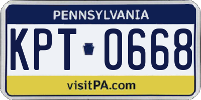 PA license plate KPT0668