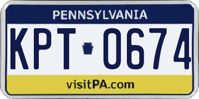 PA license plate KPT0674