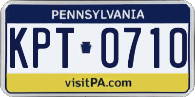 PA license plate KPT0710