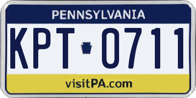 PA license plate KPT0711