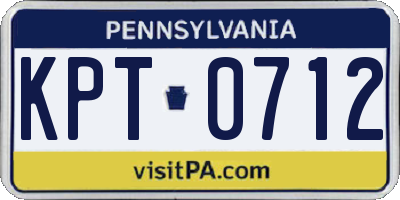 PA license plate KPT0712