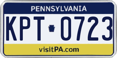 PA license plate KPT0723