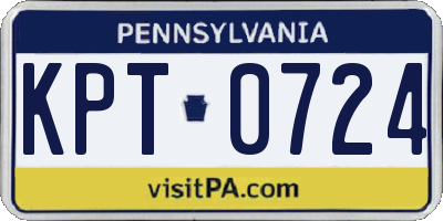 PA license plate KPT0724