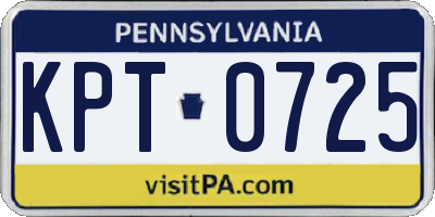 PA license plate KPT0725