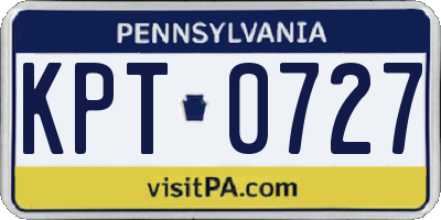PA license plate KPT0727