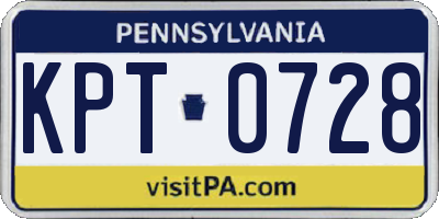 PA license plate KPT0728