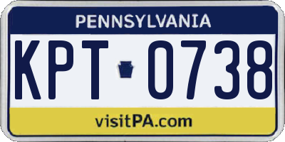 PA license plate KPT0738