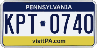 PA license plate KPT0740