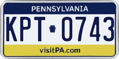 PA license plate KPT0743