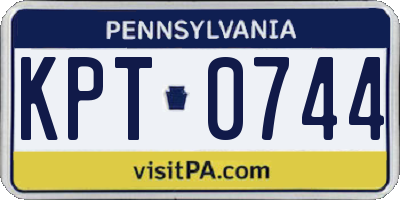 PA license plate KPT0744