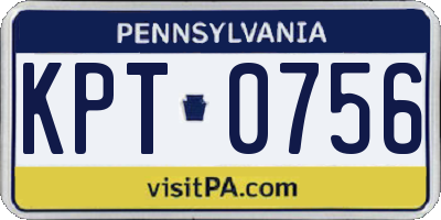 PA license plate KPT0756