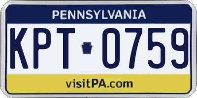 PA license plate KPT0759