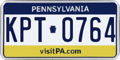 PA license plate KPT0764