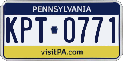 PA license plate KPT0771