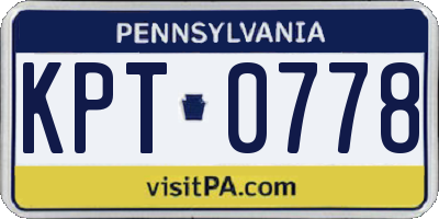 PA license plate KPT0778