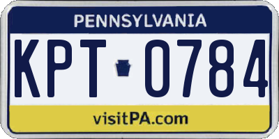 PA license plate KPT0784