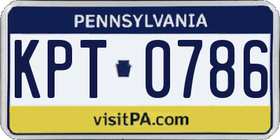 PA license plate KPT0786