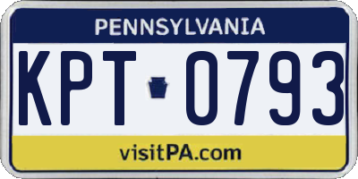 PA license plate KPT0793