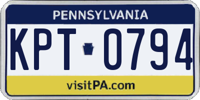 PA license plate KPT0794