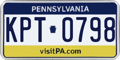 PA license plate KPT0798