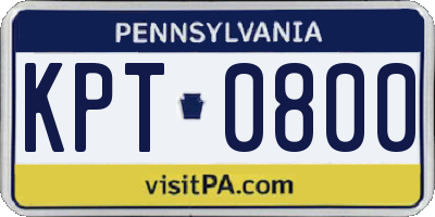 PA license plate KPT0800