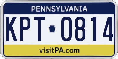 PA license plate KPT0814