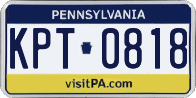 PA license plate KPT0818