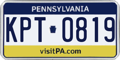 PA license plate KPT0819