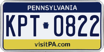 PA license plate KPT0822
