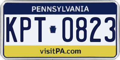 PA license plate KPT0823