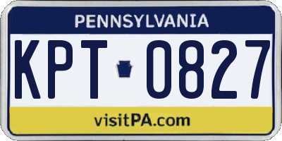 PA license plate KPT0827