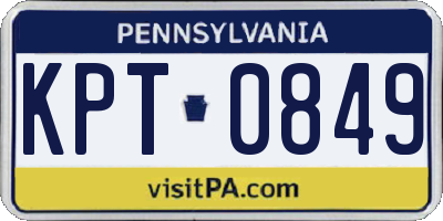 PA license plate KPT0849