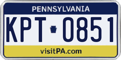 PA license plate KPT0851