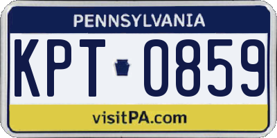 PA license plate KPT0859