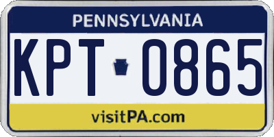PA license plate KPT0865