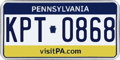 PA license plate KPT0868