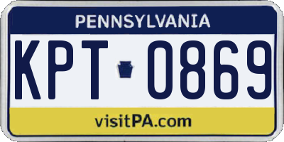 PA license plate KPT0869