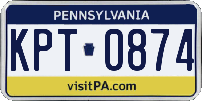 PA license plate KPT0874