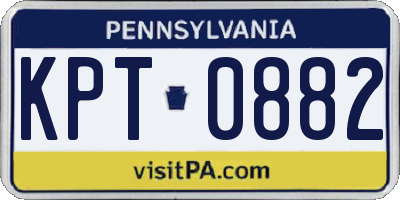 PA license plate KPT0882