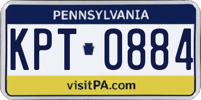 PA license plate KPT0884