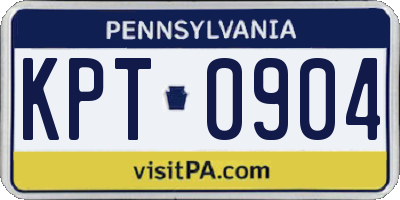 PA license plate KPT0904