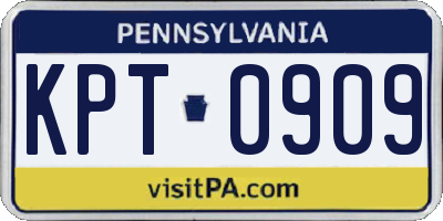 PA license plate KPT0909