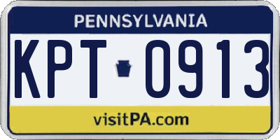 PA license plate KPT0913