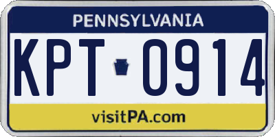 PA license plate KPT0914