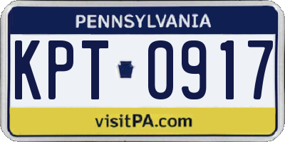 PA license plate KPT0917