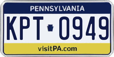 PA license plate KPT0949