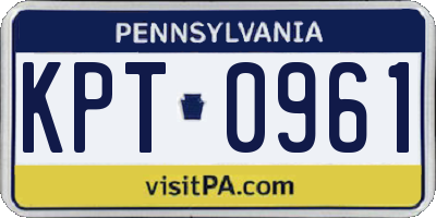 PA license plate KPT0961