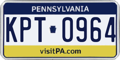 PA license plate KPT0964